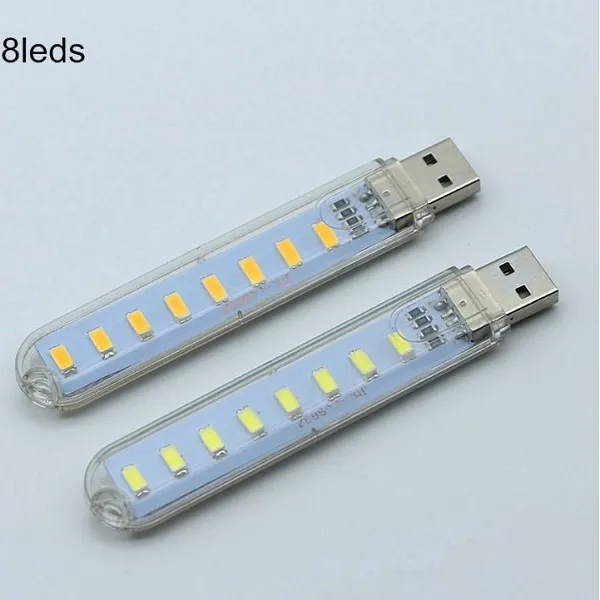 Đèn led usb 8 led  (Trắng, trắng ấm, vàng)