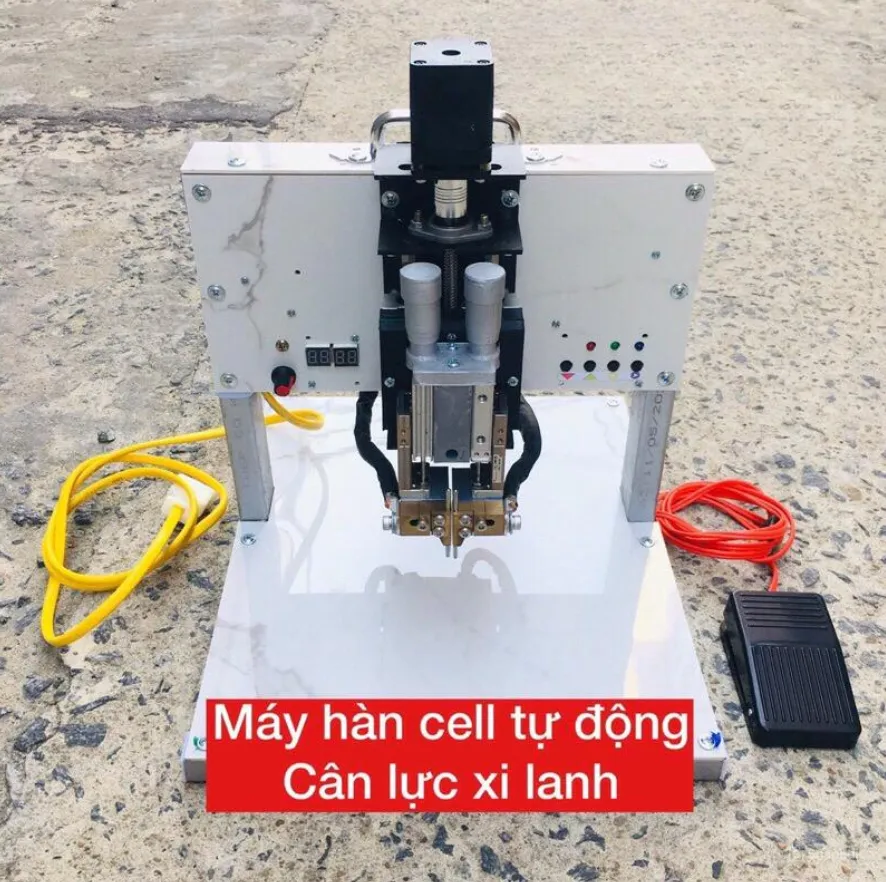 Product image of Máy hàn cell pin tự động cân lực xi lanh, pin 18650 26650 có cân lực, điện 220V mua về là dùng luôn