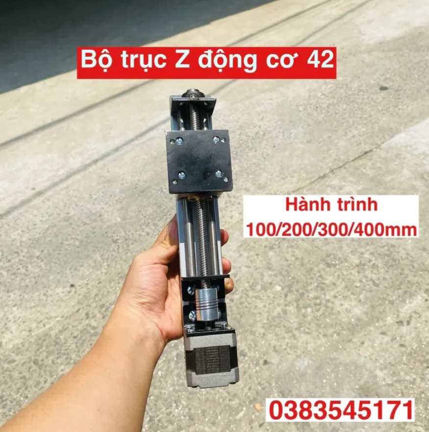 Product image of Bộ trục Z động cơ bước 42 hành trình 100/200/300/400mm. bộ lắp ráp sẵn như hình đã kèm động cơ